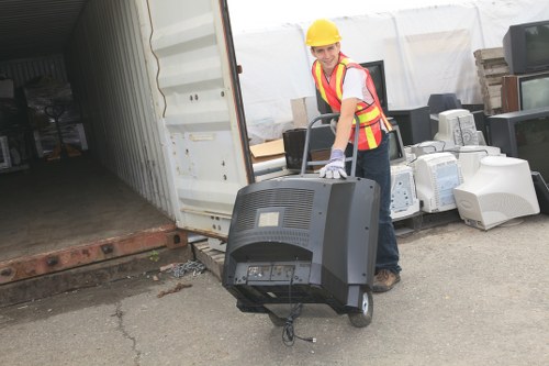 Professional garage clearance service in action